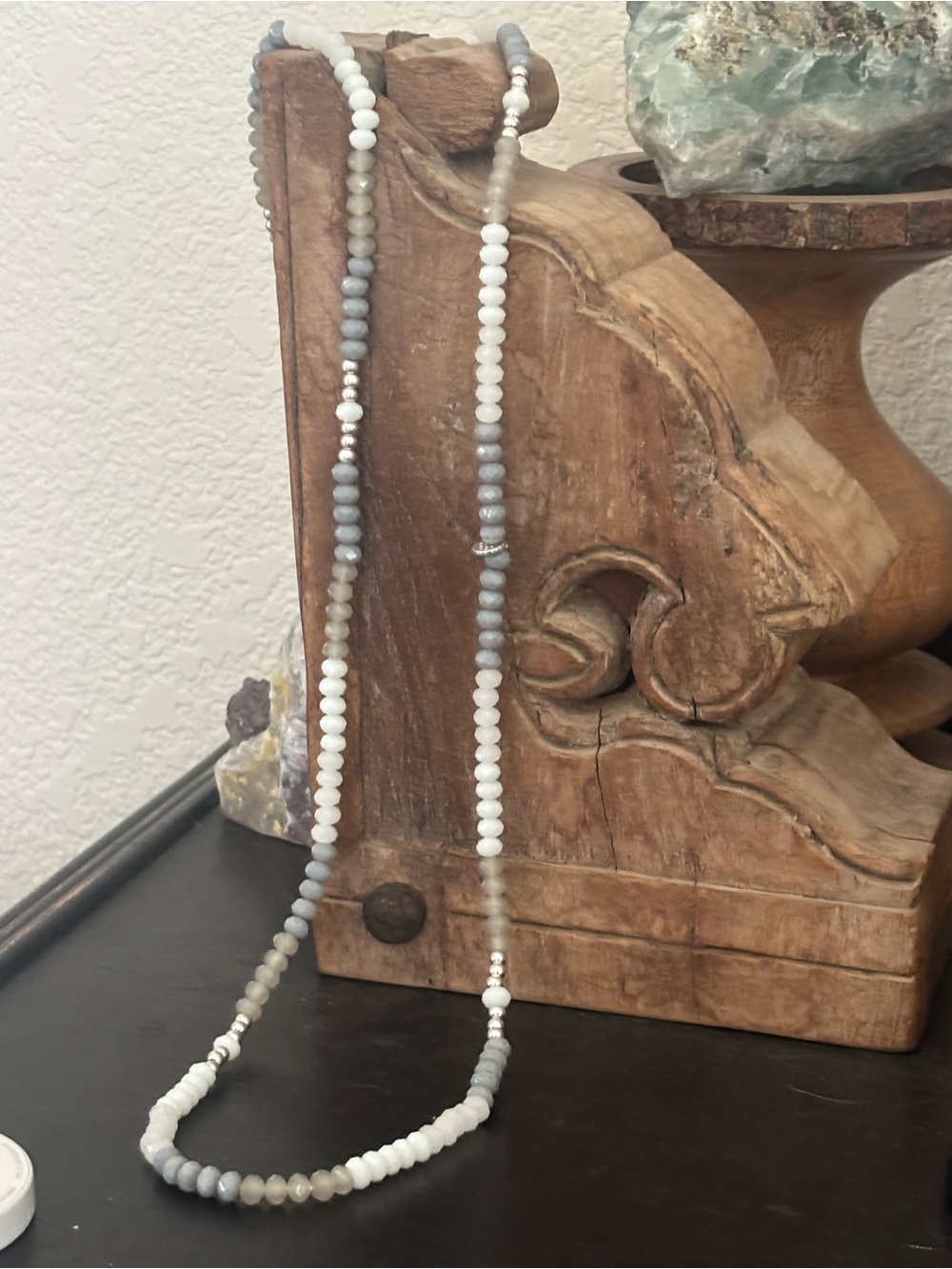 Marlyn Schiff White, Gray and Silver Beaded Necklace